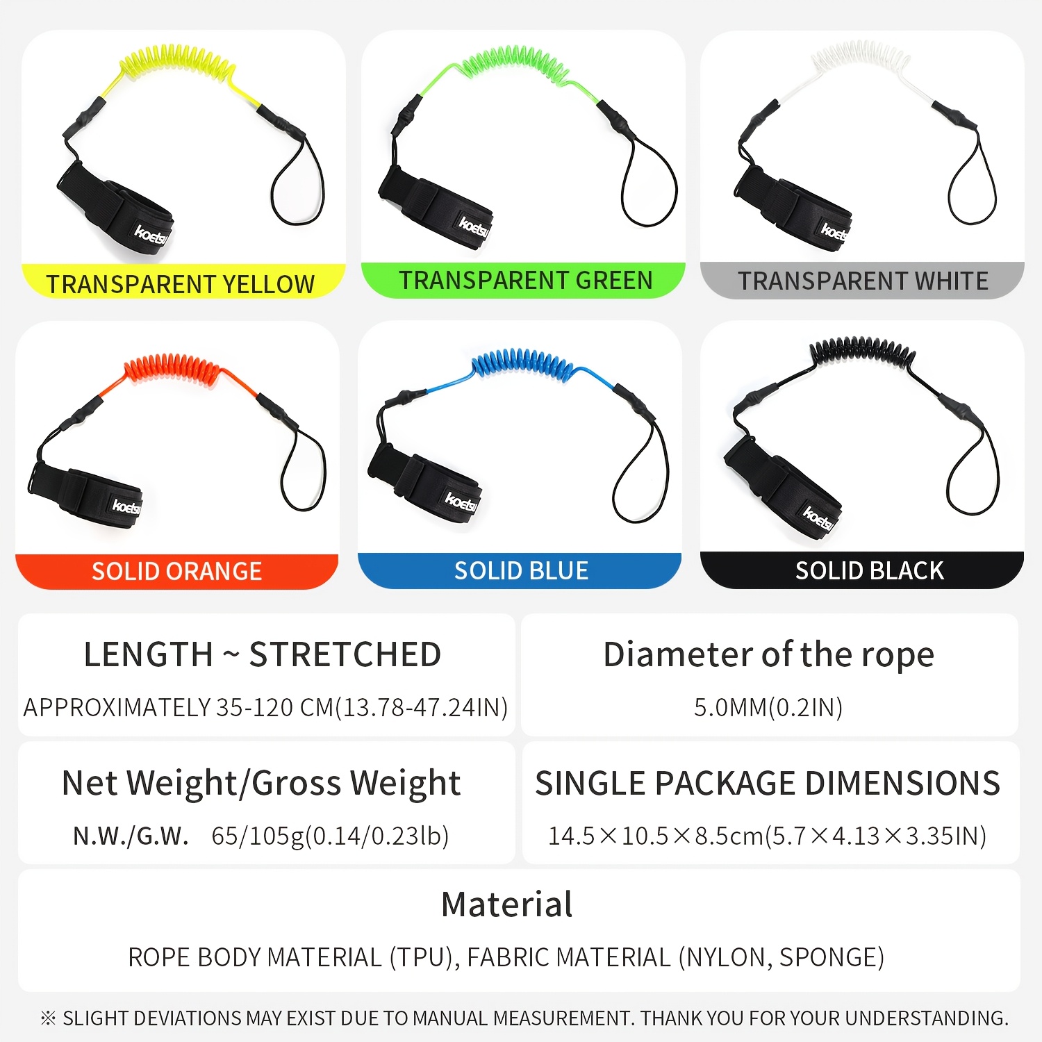 Correa para Bodyboard KOETSU,  - Surfboard Leash reseña y precio